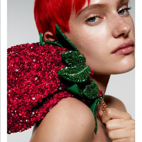 Zara Bags Zara Strawberry Sequin Bag Poshmark
